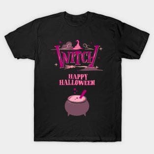 Witch Kawaii Pink Halloween Happy T-Shirt